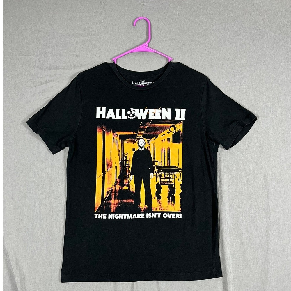 Halloween II T-Shirt Mens Medium Michael Myers Horror Movie Black‎ EUC
